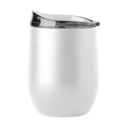 White 16oz Powder Coat Curved Beverage Tumbler