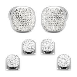 White Pave Crystal Stud Set