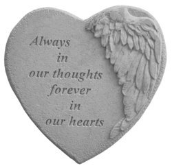Winged Heart Always in our thoughts Memorial Stone