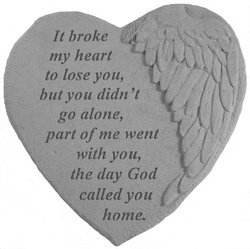 Winged Heart It broke my heart Memorial Stone