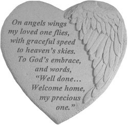 Winged Heart On angels wings Memorial Stone