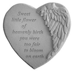 Winged Heart Sweet little flower Memorial Stone