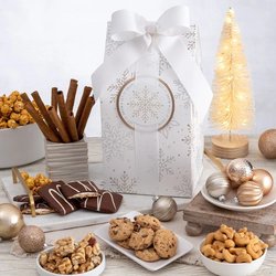 Winter Wonderland Cookies and Popcorn Gift Tower