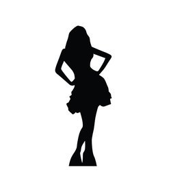 Woman In Skirt Silhouette Cardboard Cutout