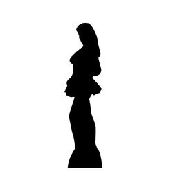 Woman Side Profile Silhouette Cardboard Cutout