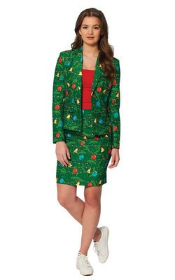 Women's Green Christmas Tree Suit