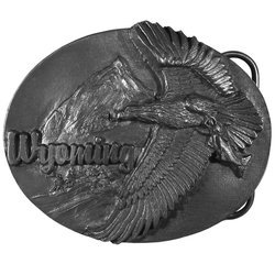 Wyoming Eagle Antiqued Belt Buckle