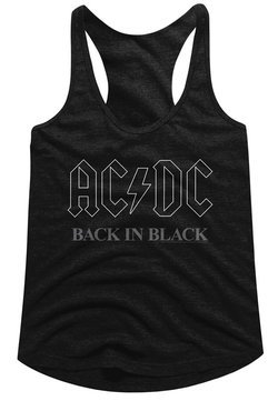 AC/DC Juniors Tank Top Back In Black Black Racerback