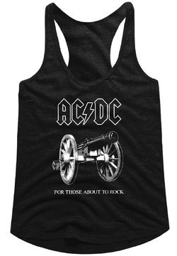 AC/DC Juniors Tank Top For Those About To Rock Black Racerback