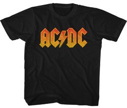 AC/DC Kids Shirt Orange Band Logo Black T-Shirt