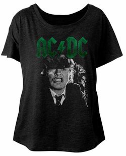 AC/DC Ladies Shirt Angus Growl Dolman Black T-Shirt