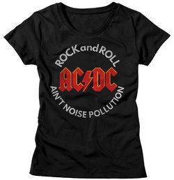AC/DC Shirt Juniors Ain't Noise Pollution Black T-Shirt