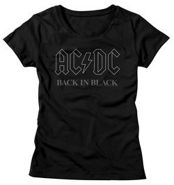AC/DC Shirt Juniors Back In Black Black T-Shirt
