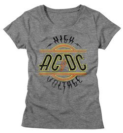 AC/DC Shirt Juniors High Voltage Athletic Heather T-Shirt