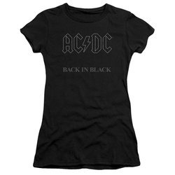ACDC Juniors Shirt Back In Black Black T-Shirt
