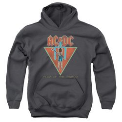 ACDC Kids Hoodie Flick Of The Switch Charcoal Youth Hoody