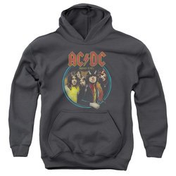 ACDC Kids Hoodie Highway To Hell Charcoal Youth Hoody