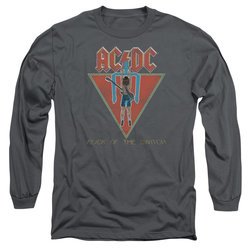 ACDC Long Sleeve Shirt Flick Of The Switch Charcoal Tee T-Shirt