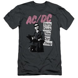 ACDC Slim Fit Shirt Dirty Deeds Charcoal T-Shirt