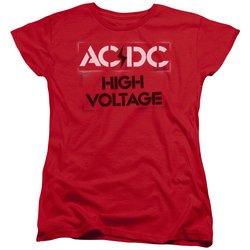 ACDC Womens Shirt High Voltage Red T-Shirt