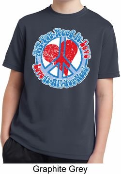 All You Need is Love Kids Moisture Wicking Shirt
