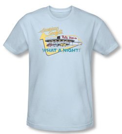 American Graffiti Slim Fit T-shirt Mel's Drive In Adult Blue Shirt