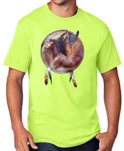 Click to get Native American Spirit Horse Adult Tshirt  Neon Green