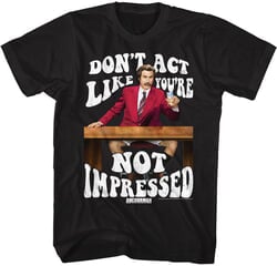 Click to get Anchorman Not Impressed Movie Tshirt  Black
