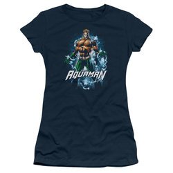 Aquaman Juniors Shirt Water Powers Navy T-Shirt