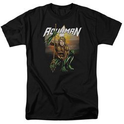 Aquaman Shirt Beach Sunset Black T-Shirt
