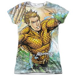 Aquaman Shirt Rough Seas Sublimation Juniors Shirt