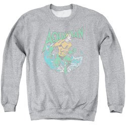 Aquaman Sweatshirt Wave Adult Athletic Heather Sweat Shirt