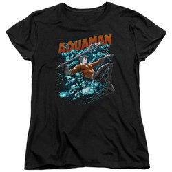 Aquaman Womens Shirt Bubbles Black T-Shirt