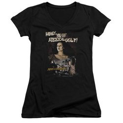 Army Of Darkness Juniors V Neck Shirt Reeeal Ugly! Black T-Shirt