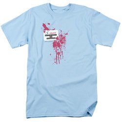 Army Of Darkness Shirt S Mart Name Tag Light Blue T-Shirt