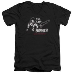 Army Of Darkness Slim Fit V-Neck Shirt Boomstick Black T-Shirt