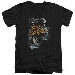 Army Of Darkness Slim Fit V-Neck Shirt Covered Black T-Shirt