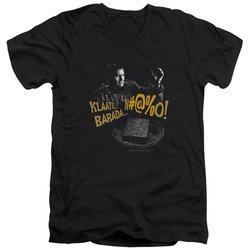 Army Of Darkness Slim Fit V-Neck Shirt Klaatu...Barada Black T-Shirt