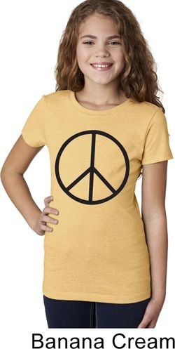 Basic Black Peace Girls Shirt