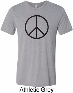 Basic Black Peace Mens Tri Blend Crewneck Shirt
