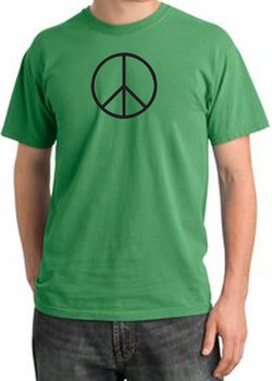 BASIC PEACE BLACK Sign Symbol Adult Pigment Dyed T-shirt - Piper Green