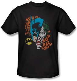 Batman And Robin T-shirt  - Broken Visage DC Comics Adult Black