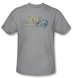 Batman And Robin T-shirt  - Gotham Retro DC Comics Adult Silver