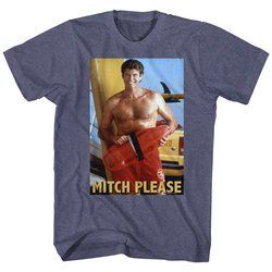 Baywatch Shirt Mitch Please Heather Blue T-Shirt