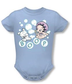 Betty Boop Baby Romper Infant Creeper Baby Bubbles Light Blue