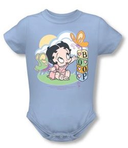 Betty Boop Baby Romper Infant Creeper Blue Butterflies Light Blue