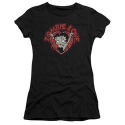 Betty Boop Juniors Shirt Heart You Forever Black T-Shirt
