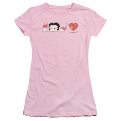 Betty Boop Juniors Shirt Symbols Pink T-Shirt