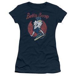 Betty Boop Juniors Shirt Team Boop Navy Blue T-Shirt