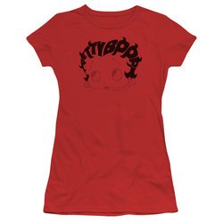 Betty Boop Juniors Shirt Word Hair Red T-Shirt